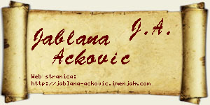 Jablana Acković vizit kartica